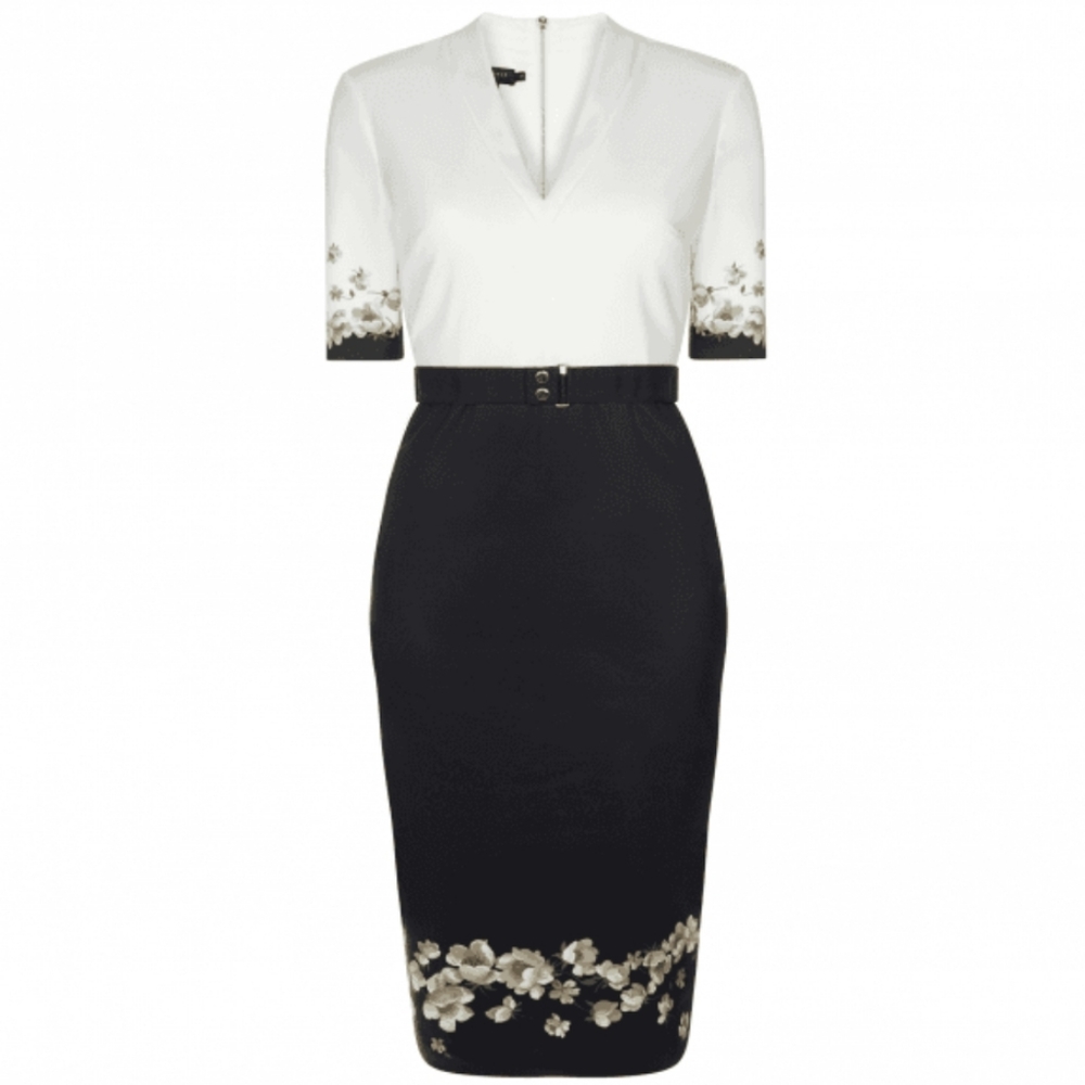 💥LAST 1💥NWT TED BAKER V NECK BODYCON DRESS - Picture 7 of 9